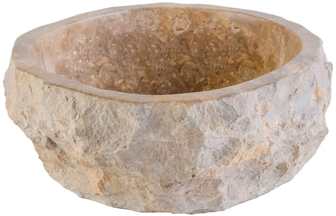 Geërodeerde Natuurmarmeren Waskom – 30-35x15 cm – Bruin