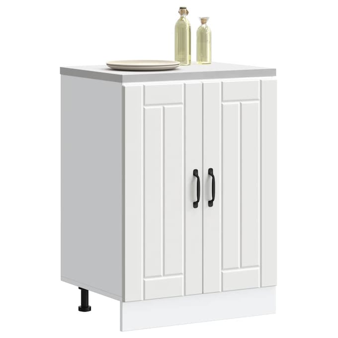 vidaXL - Spoelbakonderkast - Lucca - bewerkt - hout - wit