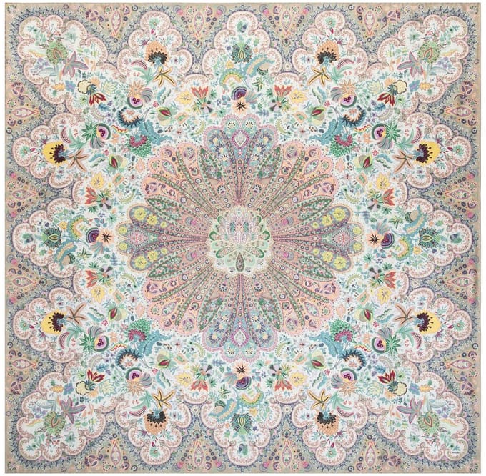ROECKL sjaal Fior di Seta 140x140 Multi Pastel kleurrijke