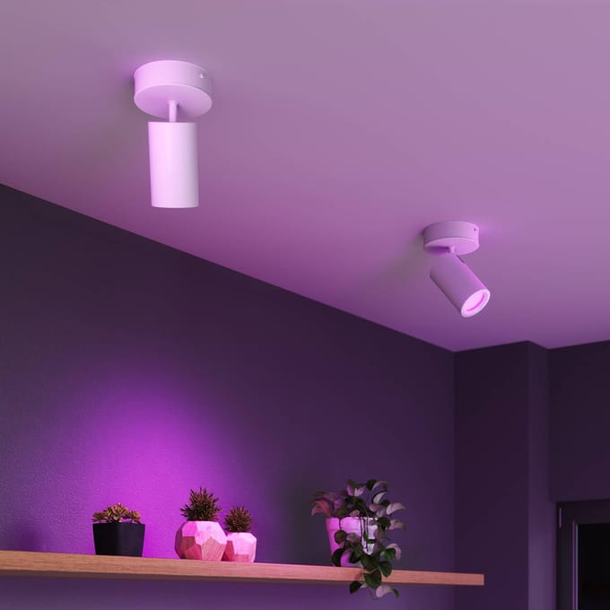 Calex Smart Plafondlamp - 1-Lichts - Slimme Opbouwspot - Rond - Wit