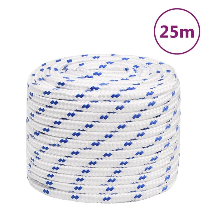 vidaXL - Boot - touw - 18 - mm - 25 - m - polypropyleen - wit