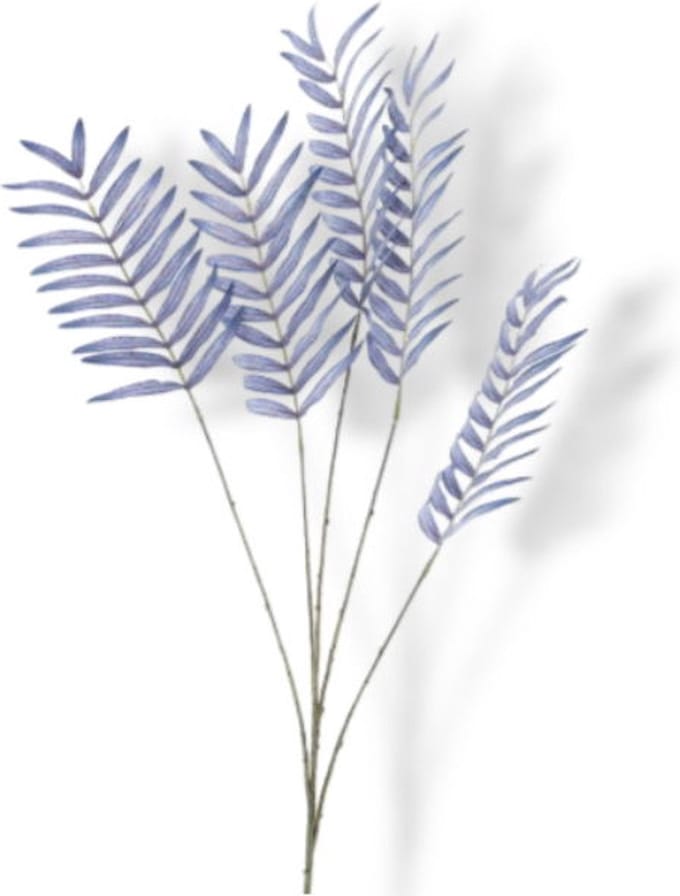 Kunsttak Varen leaf spray Mirja blue 93 cm Buitengewoon de Boet