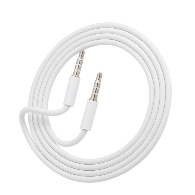 Professionele 3,5 mm Jack Male naar Male Aux Verlengkabel Audio Stereo Kabel wit