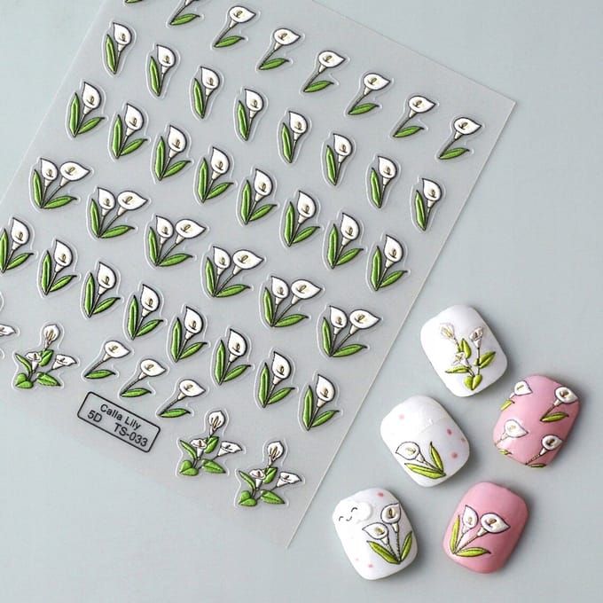 Frezarkowo - 3D Nagelstickers - Kalia - Bloemmotief - Zelfklevend