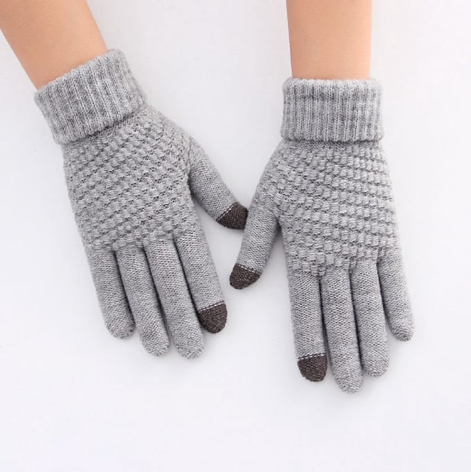 Finnacle - De perfecte winteraccessoire: Gebreide handschoenen | Touchscreen | One size | Warm en stijlvol Licht grijs!