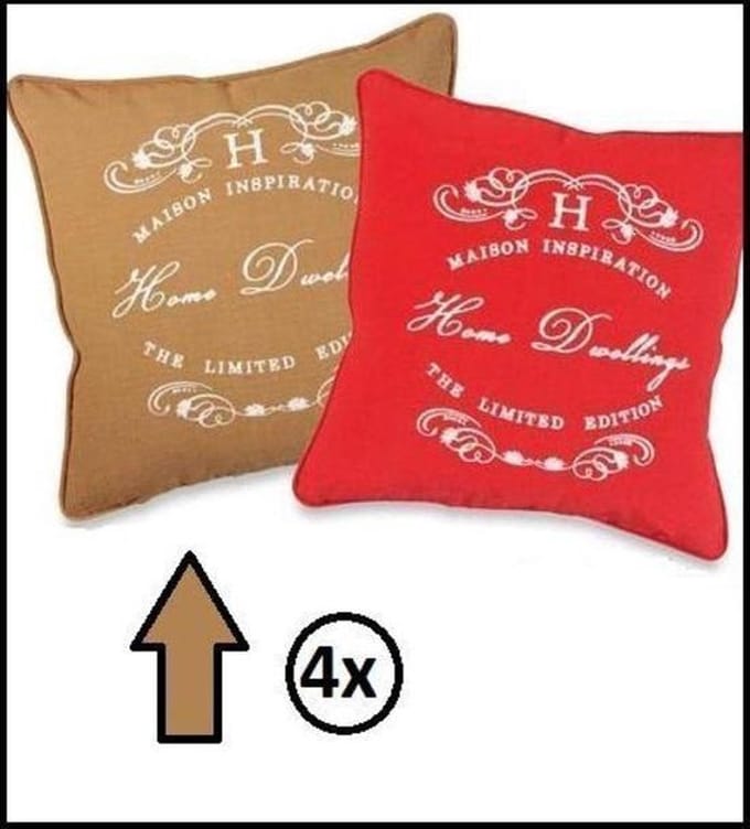 4x Sierkussen hoes Camel Dwellinga 45x45cm 100% katoen