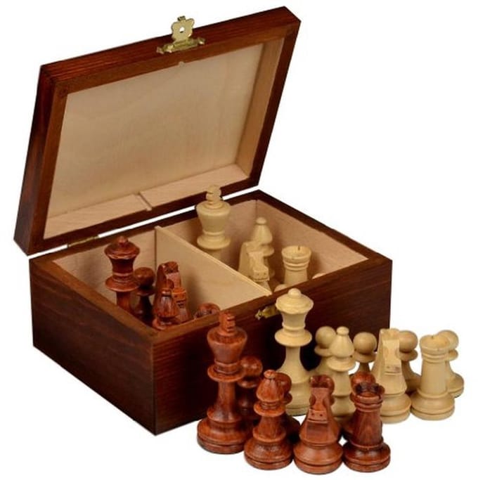 Toernooischaken Set met Houten Doos, 8 cm Koningen