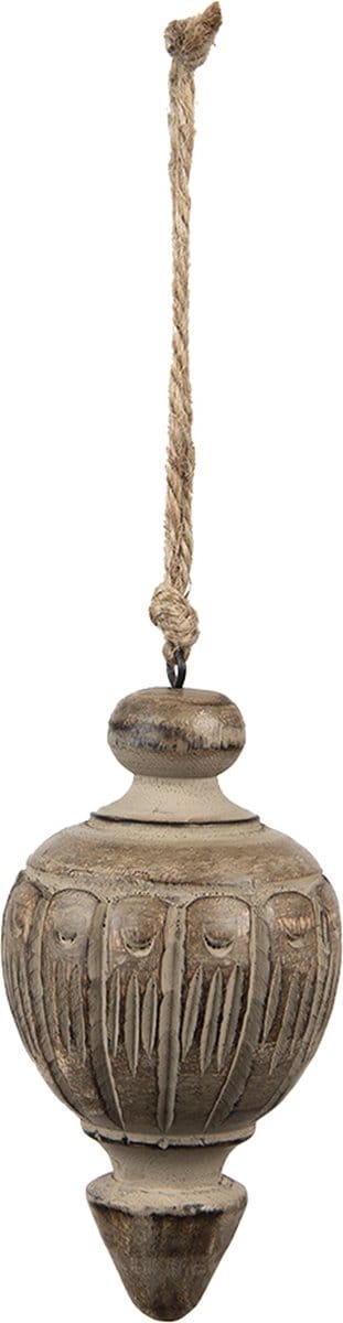 Clayre & Eef Kersthanger Ø 7x13 cm Bruin Hout