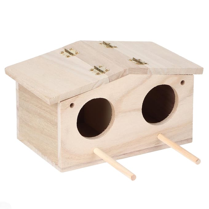 Nids d'oiseaux en bois pour animaux de compagnie, maison, boîte d'élevage, cage, accessoires pour perroquets, hirondelles white