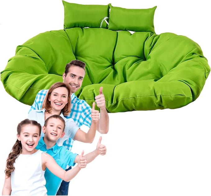 Hangend Stoelkussen - Ei Hangmat - Buiten Ontspannen - Extra Dikke Vulling - 115x80cm - Geel