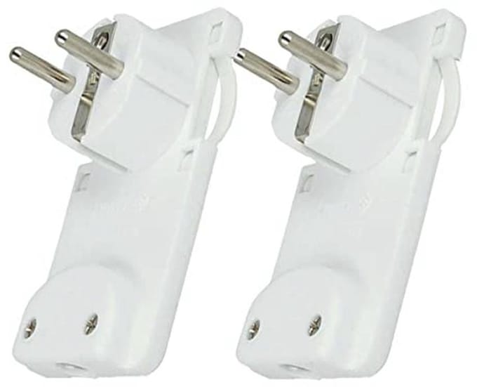 Ruimtebesparende 90-graden platte stekker - 2 stuks, 16A 250V