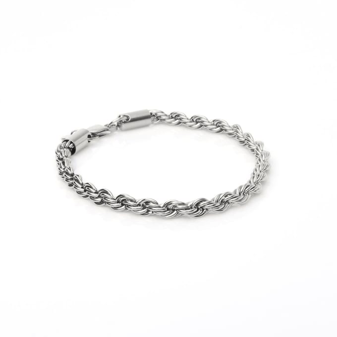 Marenca Zilveren Touw Schakel Heren Armband (M)