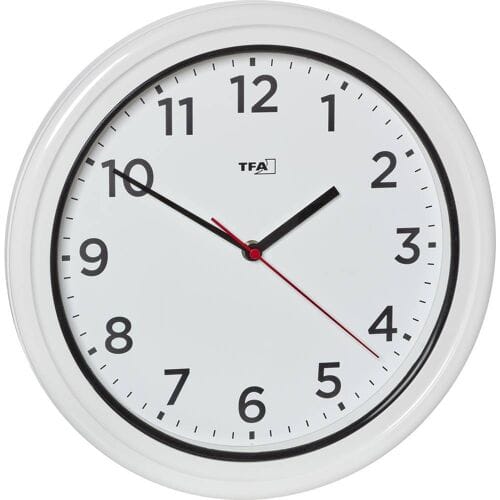 TFA Dostmann 60.3078.02 Outdoorhorloge Kwarts 330 mm x 52 mm Wit Spatwaterdicht