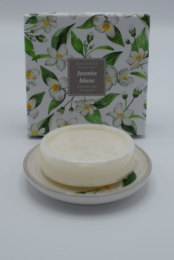 Geschenkdoos ronde zeep en schotel jasmijn Esprit Provence
