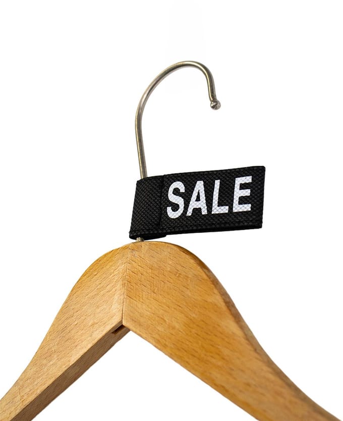 50x Kledinglabel 3x6cm - SALE zwart