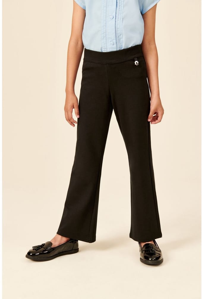 Next - Meisjes - Schoolbroek met hoog aandeel katoen, stretchy, bootcut en elastische tailleband - Zwart