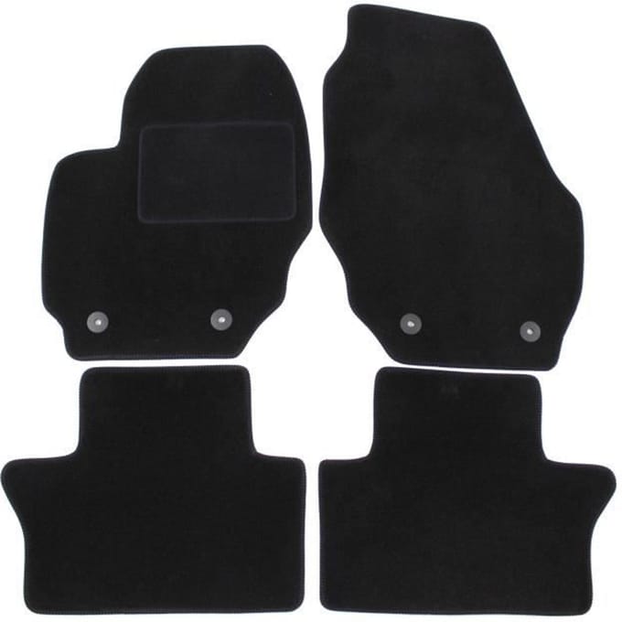 Tapis de sol - Volvo - S80 - Velours noir - 4 pièces - Ajustement précis