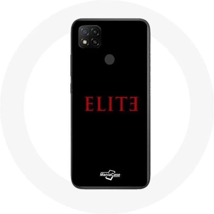 Case voor Xiaomi Redmi 9C Elite seizoen 5 rood logo zwarte achtergrond
