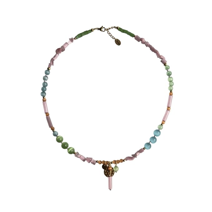 FlowJewels - kralen ketting - pastel - natuursteen - handgemaakt