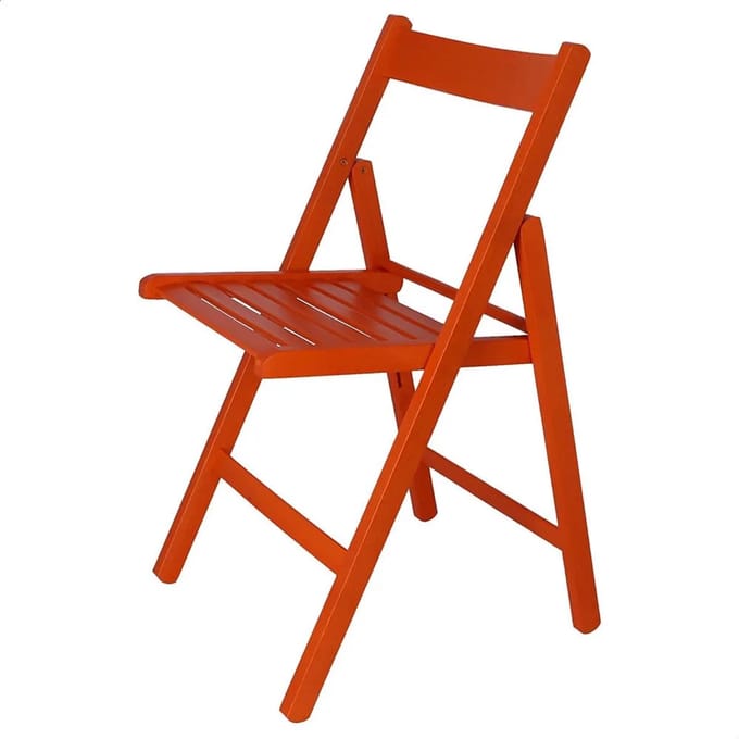 Wellhome Bas Stoel In Beukenhouten Afwerking 43x47x79 Cm Oranje