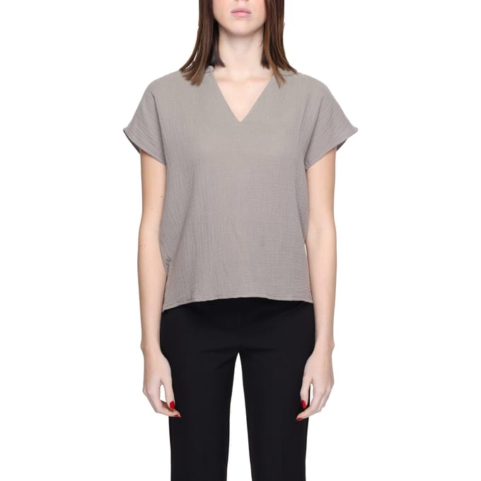 JDY Theis Lion Life SS Woven Top Dames - Maat L