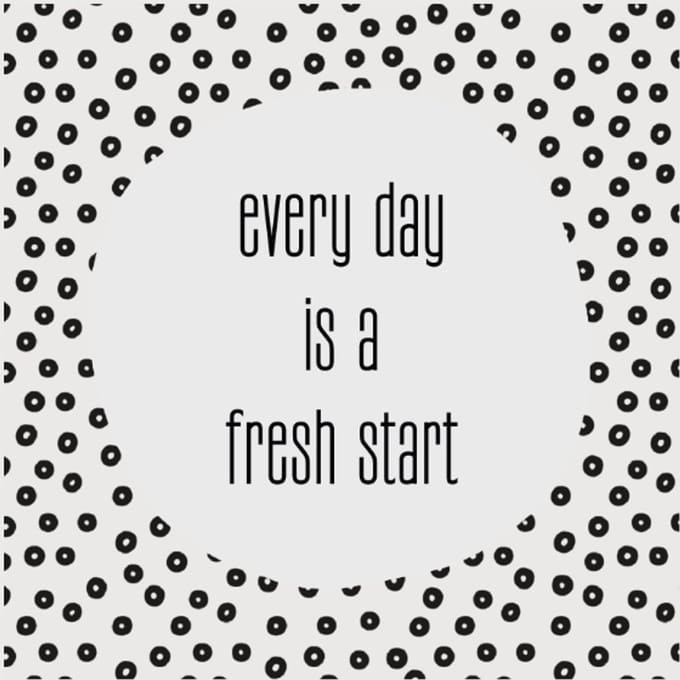 EVERY DAY IS A FRESH START | tegeltje van forex | 13 x 13 cm | met haakje