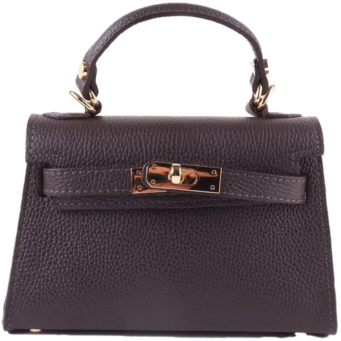 Giuliano Lederen Schoudertas Amaya - Dames - Made in Italy - Koffie