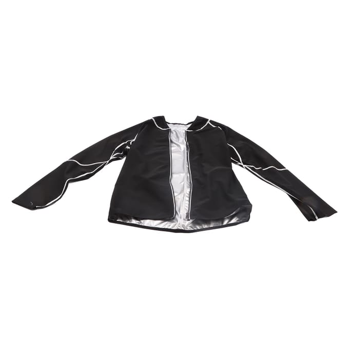 Sauna Jack met Rits Lichaamsvormend Snelle Thermische Cyclus Elastisch Zweet Sauna Jack voor Sporten Zilveren Binnenkant met Lange Mouwen black