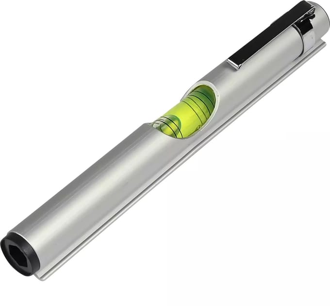 Benson Waterpas pen met clip - Aluminium - Compact en licht - 13 cm