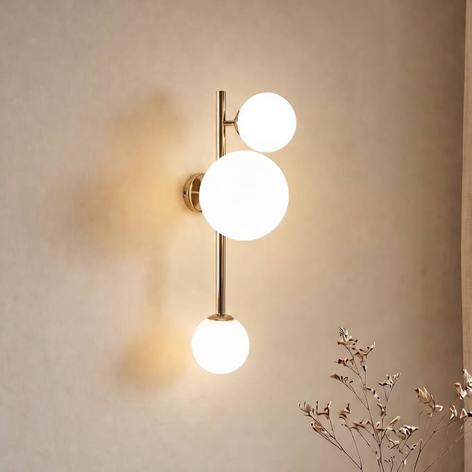 ALDEX Wandlamp Dione, 3-lamps, goudkleurig