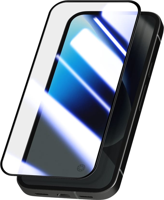 Force Case, Screenprotector geschikt voor Google Pixel 10a - Flexible Glass Ultra-Resistant, Transparant zwart