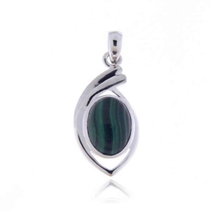 SilverGems Zilveren hanger met Malachiet edelsteen