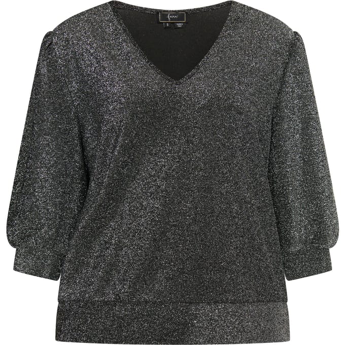 Faina Glitter Shirt Dames zilver-zwart