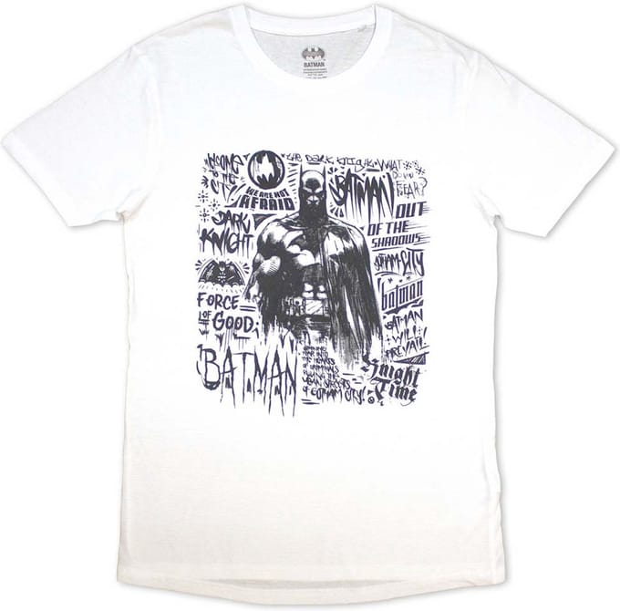 DC Comics Batman - Scribbler Heren T-shirt - S - Wit