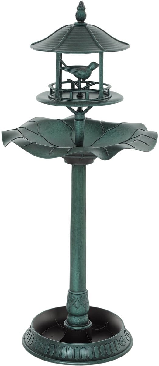 Outsunny-Tuin Vogelbad-Polypropyleen-50x50x113cm-Groen