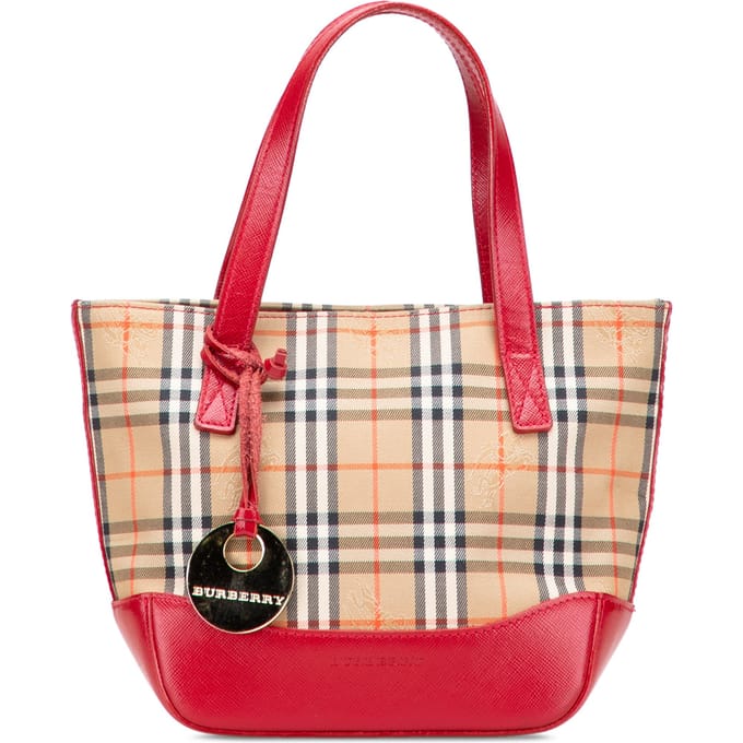 Vintage Geruite Leren Tote