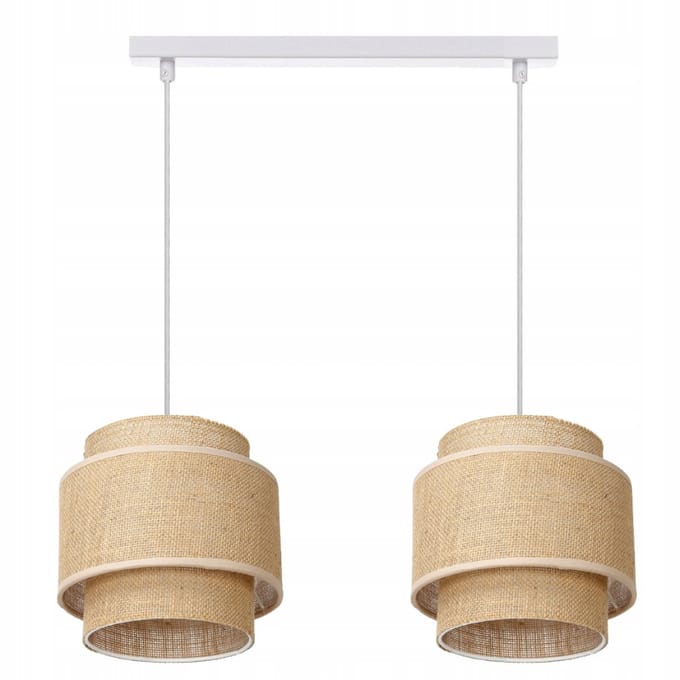 Jute Hanglamp Boho Dubbele Plafondlamp 2-lichts E27