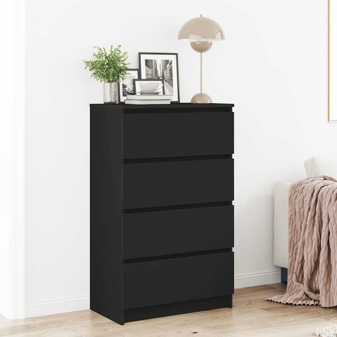 vidaXL - Dressoir - 60x35x98,5 - cm - bewerkt - hout - zwart