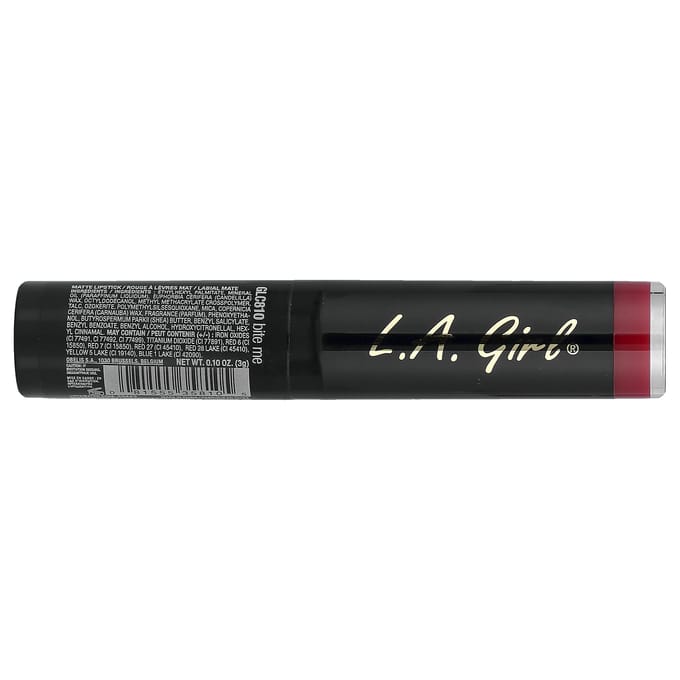 L.A. Girl, Matte Flat Velvet Lipstick, Glc810 Bite Me, 3G (0.10Oz) black
