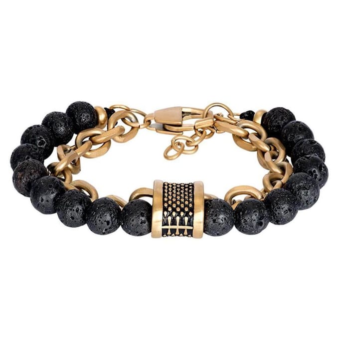 iXXXi Men Armband Kane Mat Goud / Zwart