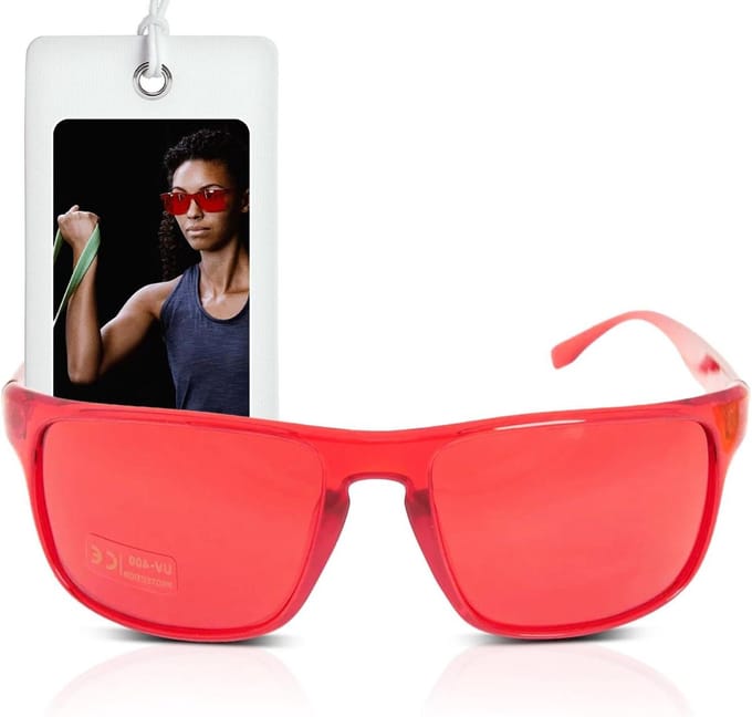 Kleurbril Rood - Gekleurde Bril - Visuele Effecten - Lichtgewicht Frame - 130 x 80 mm - Rood