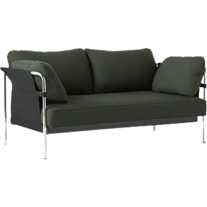 HAY - Can 2.0 2-zitsbank - Steelcut975 - chroom - groen