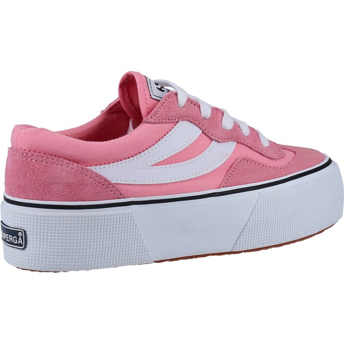 Superga 3041 Revolley Colorblock Platform Leer Dames Roze/Wit Trainers