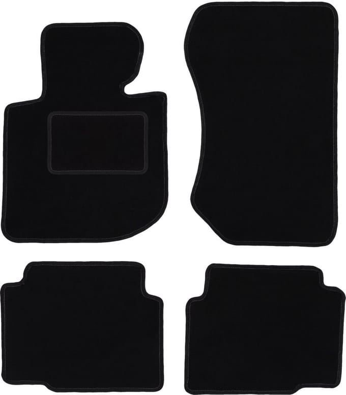 Zwarte veloursmatten voor: BMW 3 E36 compact, coupé, sedan, stationwagen, touring (1991-2000)
