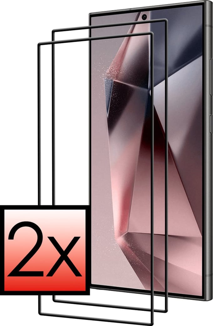 Screenprotector - 2 Stuks - Geschikt voor Samsung Galaxy S24 Ultra - Full Cover - Beschermglas - Gehard Glas - Tempered Glass - Screen Protector