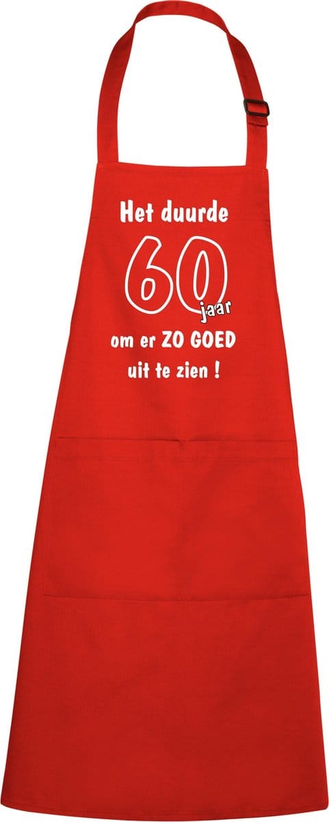 Mijncadeautje - Luxe Keukenschort - Het duurde 60 jaar - Unisex - Zwart - Leeftijd