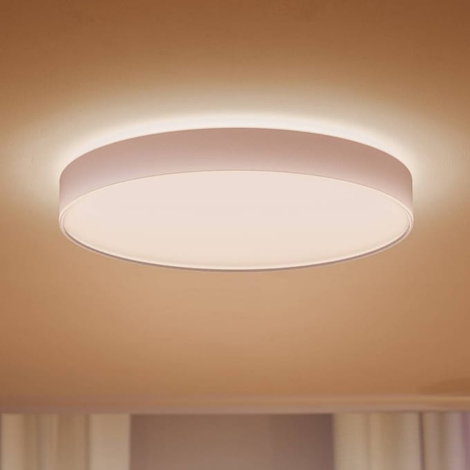 Philips Hue Enrave plafondlamp - warm tot koelwit licht - wit - 55cm - 1 dimmer switch
