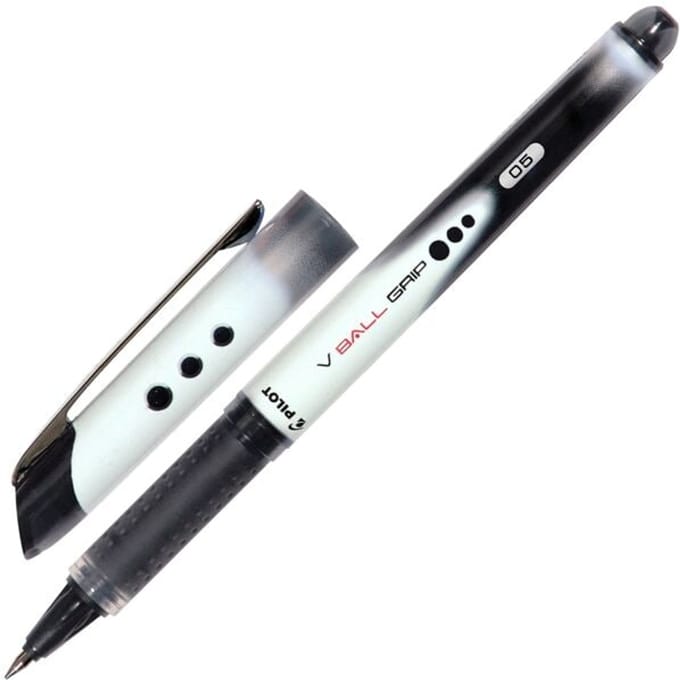 Pilot roller V-BALL Grip, fijne punt 0,5 mm, zwart