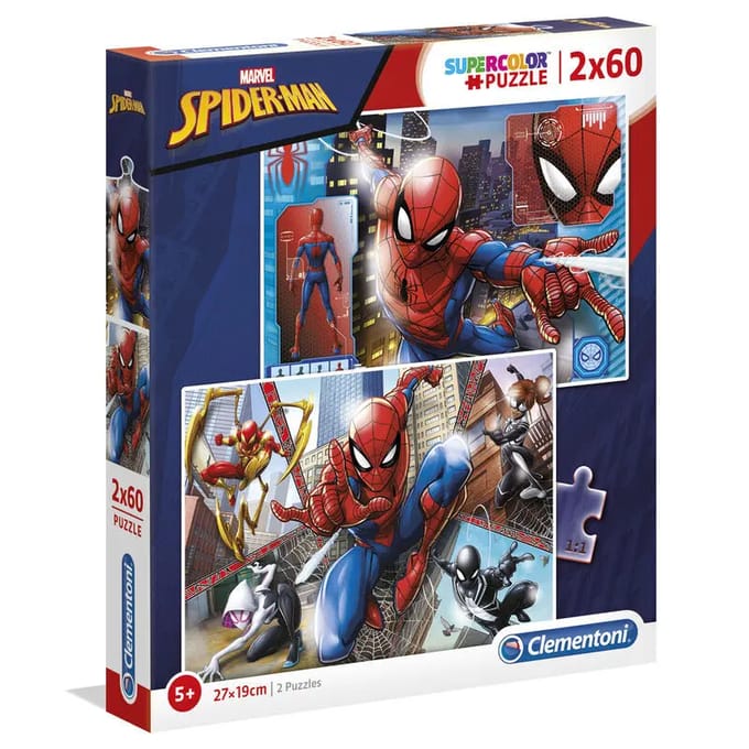 Clementoni - Puzzel - 2x60 Stukjes - Spider-Man - Puzzel Voor Kinderen - Vanaf 5 Jaar