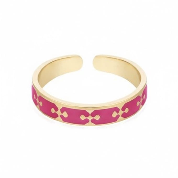 Yehwang Ring Kleurrijk goud fuchsia one size
